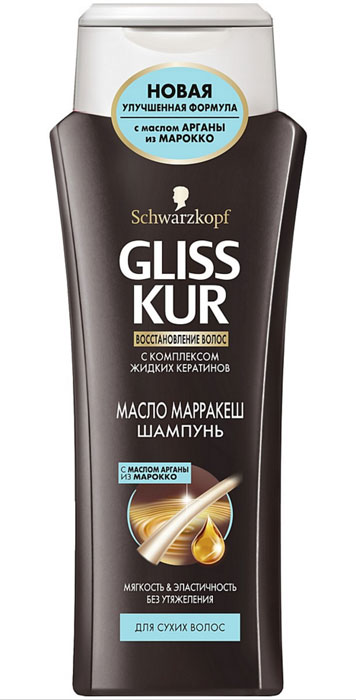 Gliss Kur Шампунь Масло Марракеш, для сухих волос, 250 мл92200002 Gliss Kur Шампунь Масло Марракеш, для сухих волос, 250 мл92200002Шампунь Масло Марракеш Средство деликатно очищает волосы и обеспечивает глубокое восстановление без утяжеления благодаря уникальному сочетанию свойств Масла Марракеш и Масла Арганы. Инновационная формула на основе жидких кератинов, идентичных натуральному кератину волос, укрепляет структуру волос, делая их послушными и блестящими. Подарите вашим волосам силу драгоценного Масла Марракеш вместе с Gliss Kur! Характеристики: Объем: 250 мл. Артикул: 1680449. Производитель: Россия. Товар сертифицирован.