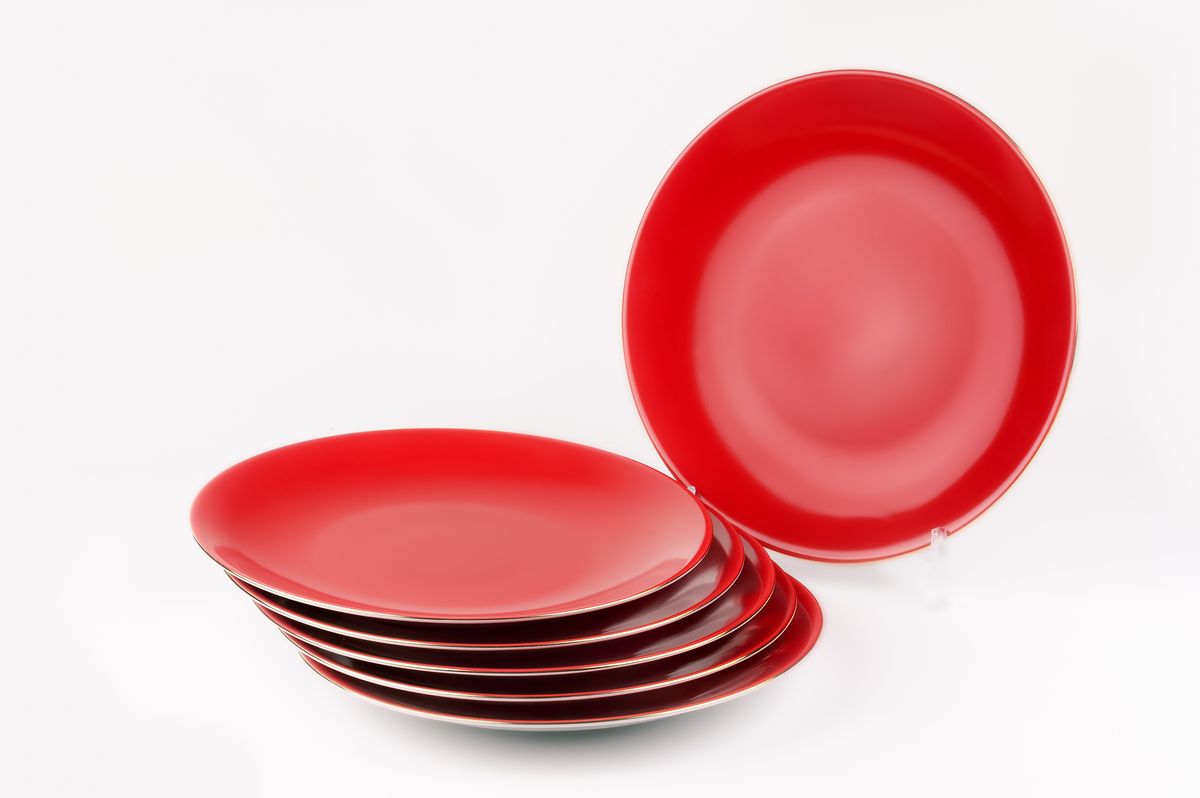 Monalisa 3125 Набор дессертных тарелок 21см*6 шт, цвет: красный с золотом