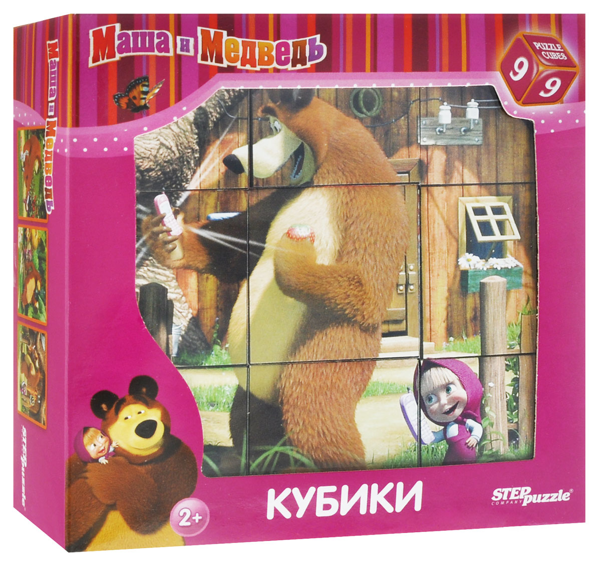 Step Puzzle Кубики Маша и Медведь87133 Step Puzzle Кубики Маша и Медведь87133С помощью девяти кубиков Step Puzzle Маша и Медведь ребенок сможет великолепную картинку с изображением героев из одноименного мультфильма. Игра с кубиками развивает зрительное восприятие, наблюдательность и внимание, мелкую моторику рук и произвольные движения. Ребенок научится складывать целостный образ из частей, определять недостающие детали изображения. Это прекрасный комплект для развлечения и времяпрепровождения с пользой для малыша.
