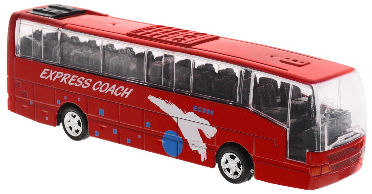Big Motors Автобус инерционный Cheerful Bus цвет красный27893-80136L;XL80136L_красный Big Motors Автобус инерционный Cheerful Bus цвет красный27893-80136L;XL80136L_красныйИнерционная игрушка Big motors Cheerful Bus выполненная из пластика и металла, станет любимой игрушкой вашего малыша. Игрушка представляет собой модель автобуса с надписью Express Coach. При нажатии на крышу замигает внутренняя подсветка, раздастся звук работающего двигателя и веселая музыка. Игрушка оснащена инерционным ходом. Автобус необходимо отвести назад, затем отпустить - и он быстро поедет вперед. Прорезиненные колеса обеспечивают надежное сцепление с любой гладкой поверхностью. Ваш ребенок будет часами играть с этой игрушкой, придумывая различные истории. Порадуйте его таким замечательным подарком! Для работы игрушки необходимы 3 батарейки типа LR44 (товар комплектуется демонстрационными).