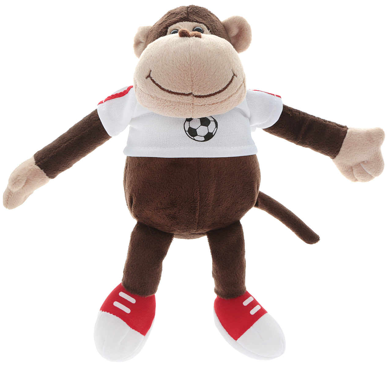Gulliver Мягкая игрушка Обезьянка Пепе 15 см52-V41887-15C Gulliver Мягкая игрушка Обезьянка Пепе 15 см52-V41887-15CМягкая игрушка Gulliver Обезьянка Пепе принесет радость и подарит своему обладателю мгновения нежных объятий и приятных воспоминаний. Игрушка очень похожа на своего живого прототипа. Забавная обезьянка любит заниматься спортом, поэтому она одета в спортивную кофточку, а на лапках у нее спортивные кеды. На мордочке обезьянки милая, добродушная улыбка. Глаза выполнены из пластика, мордочка обезьянки имеет уплотненную форму, что придает ей естественный вид. Игрушка изготовлена из экологически чистых материалов. Небольшие размеры игрушки позволяют брать ее на прогулку и в гости, поэтому малышу больше не придется расставаться со своим новым другом.