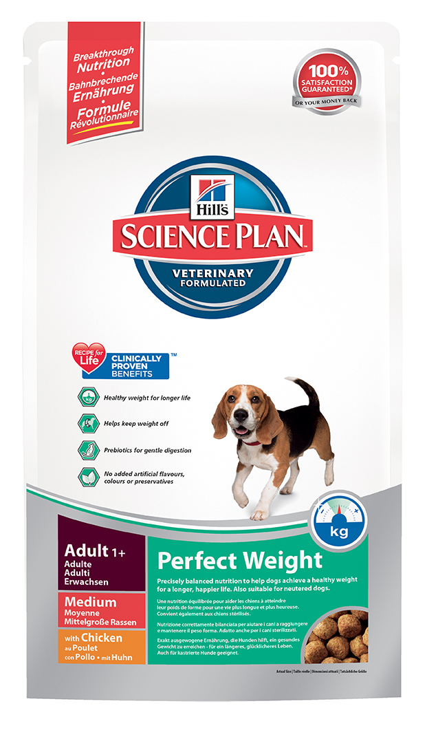Корм сухой Hills Canine Medium Adult 1+ Perfect Weight для собак средних пород, 2 кг3666 Корм сухой Hills Canine Medium Adult 1+ Perfect Weight для собак средних пород, 2 кг3666Рекомендуется • Взрослым собакам старше 1 года, склонным к набору веса или, страдающим ожирением в легкой степени (т.е. собакам, наименее активным, стерилизованным или склонным к набору веса по другим причинам). Не рекомендуется • Кошкам. • Щенкам. • Беременным и кормящим животным. В течение беременности и лактации рекомендуется перевести суку на полноценный рацион для щенков Science PlanTM Puppy Healthy DevelopmentTM Large Breed). Ингредиенты сухого рациона Пшеница, мука из кукурузного глютена, кукуруза, курица (16%) и мука из индейки, мука из гороховых отрубей, целлюлоза, томатные выжимки, гидролизат белка, животный жир, льняное семя, высушенная мякоть сахарной свеклы, кокосовое масло, минералы, L-лизин, высушенная морковь, липоевая кислота, L-карнитин, витамины, таурин, микроэлементы и бета-каротин. С натуральным антиоксидантом (смесь токоферолов). СРЕДНЕЕ СОДЕРЖАНИЕ НУТРИЕНТОВ В рационе Протеин 25,9 % Жиры 11,5 % Углеводы (БЭВ) 36,8 % Клетчатка (общая) 12,1 % Влага 8,5 %...