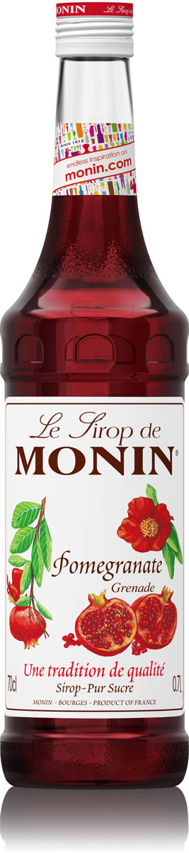 Monin Гранат сироп, 0,7 лSMONN0-000036 Monin Гранат сироп, 0,7 лSMONN0-000036Сироп Monin Гранат имеет освежающий сладко-кислый вкус и аромат граната. Идеально подходит для коктейлей и чая со льдом. Сиропы Monin выпускает одноименная французская марка, которая известна как лидирующий производитель алкогольных и безалкогольных сиропов в мире. В 1912 году во французском городке Бурже девятнадцатилетний предприниматель Джордж Монин основал собственную компанию, которая специализировалась на производстве вин, ликеров и сиропов. Место для завода было выбрано не случайно: город Бурже находился в непосредственной близости от крупных сельскохозяйственных районов - главных поставщиков свежих ягод и фруктов.