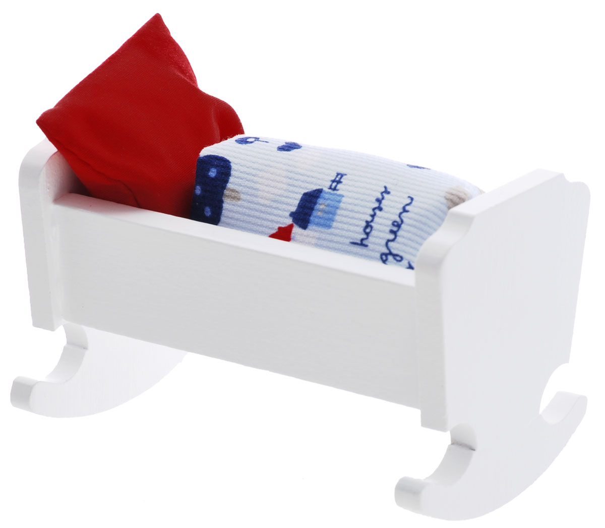 Minimir Колыбель с аксессуарами цвет белый13-4644-00 Minimir Колыбель с аксессуарами цвет белый13-4644-00Колыбель для пупса создана, чтобы кукла вашей малышки сладко спала и видела сказочные сны. Колыбель выполнена из натурального бука и клена, окрашена в чистый белый цвет и снабжена закругленными опорами, благодаря чему ее можно использовать как качалку. Набор включает в себя колыбель и мягкое одеяльце. Подходит для пупса высотой 7,5 см. Теперь ваша малышка сможет убаюкивать своих кукол в удобной колыбели-качалке. Порадуйте ее таким замечательным подарком! Мебель и аксессуары для игровых кукол Минимир выпускают на фабрике в Германии. В производстве кукольной мебели используются качественные породы бука и клена. При создании кукол и аксессуаров от компании Минимир используются исключительно качественные материалы: натуральное дерево и текстиль. Игра с миниатюрными куклами и аксессуарами тренирует мелкую моторику пальцев рук, стимулирует развитие речи и логического мышления. Маленький размер игрушек позволяет играть в абсолютно любом месте, их удобно брать...