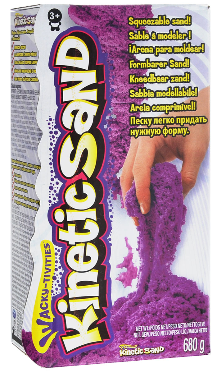 Kinetic Sand Кинетический песок цвет фиолетовый 680 г71409_фиолетовый Kinetic Sand Кинетический песок цвет фиолетовый 680 г71409_фиолетовыйКинетический песок Kinetic Sand - уникальный материал для детского творчества. На первый взгляд напоминает влажный морской песок, но когда берешь его в руки - проявляются его необычные свойства. Он течет сквозь пальцы и в тоже время остается сухим. Он рыхлый, но из него можно строить разнообразные фигуры. Он приятный на ощупь, не оставляет следов на руках и может использоваться как расслабляющее и терапевтическое средство. Kinetic Sand представляет собой смесь чистого песка (98%) и специального связующего вещества (2%). Абсолютно безопасен. Никогда не высыхает. Оставляет все поверхности совершенно чистыми. Является неблагоприятной средой для размножения бактерий. С песком Kinetic Sand интересно играть как одному ребенку, так и нескольким одновременно. Развивает мелкую моторику, чувственное восприятие и креативность.