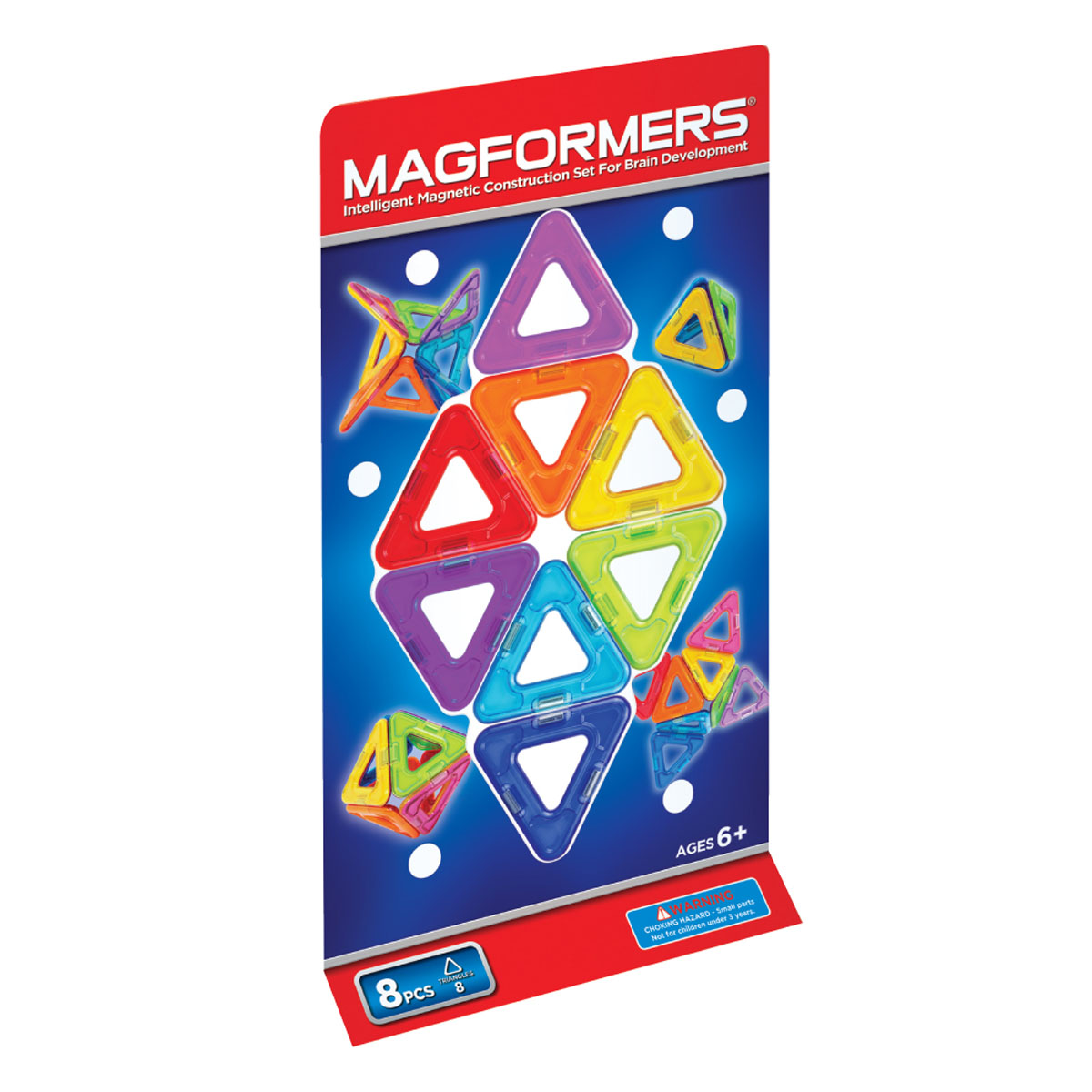 Magformers Магнитный конструктор 701002 Треугольники 8701002 Magformers Магнитный конструктор 701002 Треугольники 8701002Magformers 8 состоит из восьми треугольников. Он познакомит ребенка с простейшими геометрическими фигурами, в том числе и трехмерными, и даст начальное представление о мире магнетизма. Треугольники являются разноцветными, что может помочь родителям в игровой форме обучить ребенка различать цвета. При этом все треугольники не имеют острых углов, мелких деталей, магниты прочно закреплены внутри пластика, поэтому данный набор можно рекомендовать детям от 1 года. Magformers 8 часто покупают как дополнение к уже имеющимся наборам.