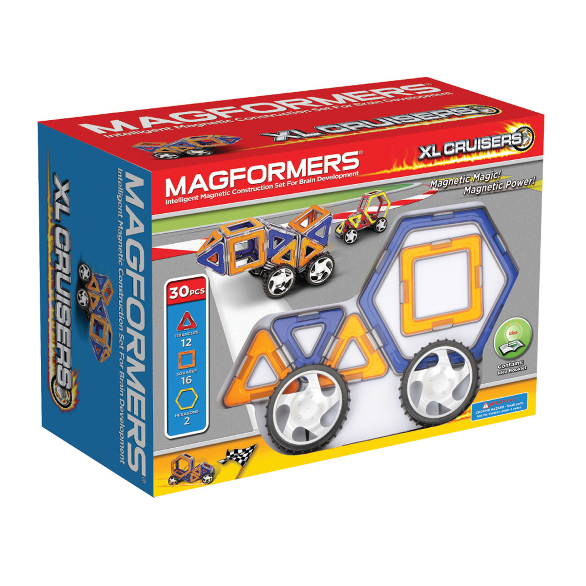 Magformers Магнитный конструктор 63073 Xl cruisers машины цвет синий оранжевый63073 Magformers Магнитный конструктор 63073 Xl cruisers машины цвет синий оранжевый63073Отличный набор, идеально подходит для детей от 2-х лет, увлекающихся моделированием машин. Он позволяет собирать около 18 моделей машин, непосредственно представленных на коробке и в книге идей. Вы сможете создать как самые простые машины, так и действительно креативные и необычные. Самое удивительное, что все созданные вами машины будут ездить!