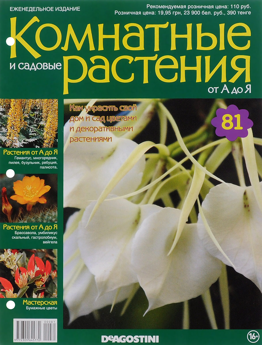 Журнал Комнатные и садовые растения. От А до Я №81VRD081 Журнал Комнатные и садовые растения. От А до Я №81VRD081Хотите сделать приятный и полезный подарок людям, увлекающимся цветоводством, или углубить собственные познания в этой сфере? Коллекция журналов Комнатные и садовые растения. От А до Я поможет вам в этом. Из журнала вы узнаете, как украсить свой дом и сад цветами и декоративными растениями. Категория 16+.