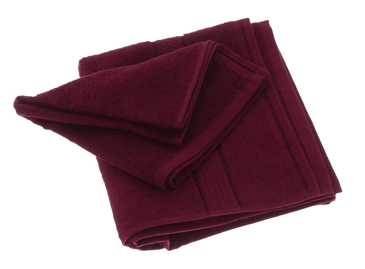 Набор махровых полотенец Aisha Home Textile, цвет: бордовый, 2 штУзТ-КМП-09-18 Набор махровых полотенец Aisha Home Textile, цвет: бордовый, 2 штУзТ-КМП-09-18Набор Aisha Home Textile состоит из двух махровых полотенец разного размера, выполненных из натурального 100% хлопка. Изделия отлично впитывают влагу, быстро сохнут, сохраняют яркость цвета и не теряют формы даже после многократных стирок. Полотенца очень практичны и неприхотливы в уходе. Комплектация: 2 шт. Размер полотенец: 40 х 40 см, 50 х 90 см.