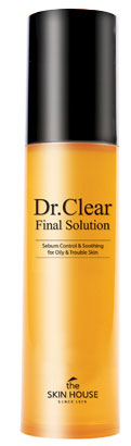 THE SKIN HOUSE Лосьон для ухода за проблемной кожей DR. CLEAR, 50 мл821800 THE SKIN HOUSE Лосьон для ухода за проблемной кожей DR. CLEAR, 50 мл821800Лосьон для ухода за проблемной кожей 50мл Эссенция– это третий этап комплексного ухода для проблемной кожи. Средство регулирует выработку кожного сала и заботится о расширенных порах, уменьшая их. Увлажняет и контролирует гидро-липидный баланс кожи, предотвращая возникновение жирного блеска. Применение Нанесите небольшое количество средства на ладони, затем мягкими движениями вмассируйте в кожу лица. Дайте впитаться.