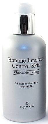 THE SKIN HOUSE Мужской матирующий тонер для сухой кожи HOMME INNOFECT, 130 мл821268 THE SKIN HOUSE Мужской матирующий тонер для сухой кожи HOMME INNOFECT, 130 мл821268Мужской матирующий тонер для сухой кожи, 130мл Тоник положит конец проблемам жирной кожи! Средство регулирует выработку кожного себума, заботится о расширенных порах и увлажняет кожу, контролируя гидро-липидный баланс. Тонер смягчает, успокаивает и освежает кожу, а так же отлично подготавливает кожу к бритью. Средства мужской серии The Skin House Homme Innofect созданы с учетом всех нюансов и потребностей кожи представителей сильного пола! Средства серии успокаивают, регулируют выделение кожного сала, излишки которого провоцируют возникновение несовершенств. Продукты линии делаю кожу эластичной и смягчают ее, а так же поддерживают уровень влаги в коже на оптимальном уровне.