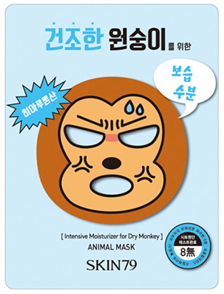SKIN79 Тканевая маска для лица для сухой кожи Animal Mask, 23 гр3400044 SKIN79 Тканевая маска для лица для сухой кожи Animal Mask, 23 гр3400044Тканевая маска для лица для сухой кожи, 23гр Зверомаска «обезьянка» в виде веселой обезьянки содержит гиалуроновую кислоту, которая интенсивно насыщает влагой Вашу кожу! Благодаря усиленной увлажняющей формуле, маска идеально подходит для сухой и чувствительной кожи. Экстракт семян лотуса успокаивает и снимает раздражения, а легкий водный аромат оказывает освежающее воздействие. Экстракты свежих фруктов позаботятся о Вашей кожи и устранят все ее недостатки!