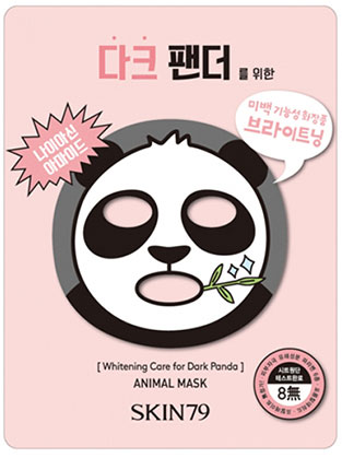 SKIN79 Тканевая маска для лица для осветления пигментации Animal Mask, 23 гр400068 SKIN79 Тканевая маска для лица для осветления пигментации Animal Mask, 23 гр400068Тканевая маска для лица для осветления пигментации ,23гр, SKIN79 Зверомаска «Темная Панда» выполненная в виде привлекательной панды, содержит нициамид, который придает коже сияние и свежесть. Маска осветляет кожу, в том числе темные круги под глазами! Комплекс из виноградных косточек выравнивает тон кожи и придает ей яркость. Экстракты свежих фруктов позаботятся о Вашей кожк и устранят все ее недостатки! В состав не входят 8 вредных веществ: 3 вида парабенов, формальдегид и фталат)