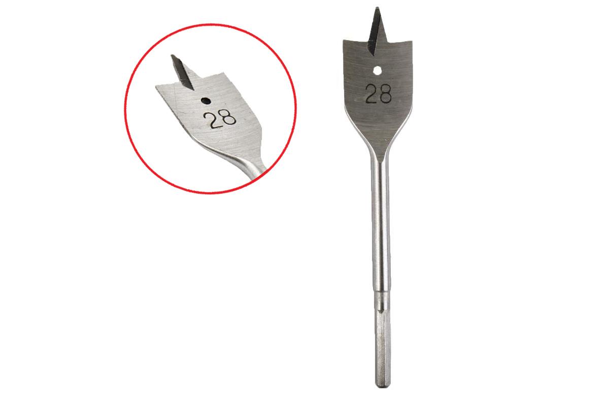 Сверло Hammer Flex 202-228 DR WD SP 28мм*152мм дерево, перовое32424 Сверло Hammer Flex 202-228 DR WD SP 28мм*152мм дерево, перовое32424Перьевое сверло Hammerflex предназначено для сверления мягкой и твердой древесины. Изделие имеет увеличенный ресурс и производительность по сравнению со стандартными сверлами по дереву. Центрирующие острие для центровки и быстрого захода в материал. Шестигранный хвостовик обеспечивает надежный зажим в патроне без проскальзывания сверла. Ширина сверла: 2,8 см.