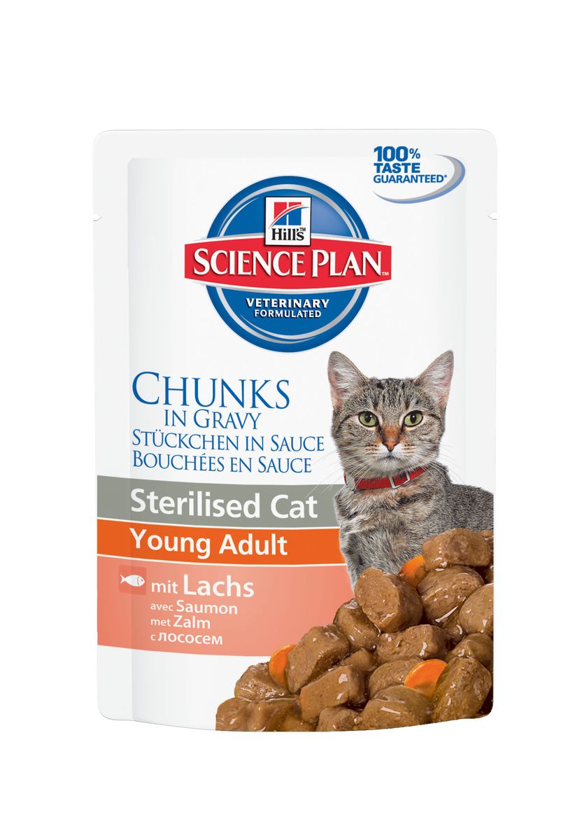 Консервы Hills Sterilised Cat Young Adult для стерилизованных кошек до 6 лет, с лососем, 85 г1942 Консервы Hills Sterilised Cat Young Adult для стерилизованных кошек до 6 лет, с лососем, 85 г1942Стерилизованные кошки в три раза более склонны к набору лишнего веса и образованию камней в мочевом пузыре. Консервы Hills Sterilised Cat Young Adult способствует гармоничному развитию и удовлетворяет специфические потребности стерилизованных кошек. Содержит комплекс антиоксидантов с клинически подтвержденным эффектом и уникальную формулу контроля веса. Ключевые преимущества: Уникальная формула контроля веса способствует сжиганию жира и укреплению мышц Контролируемые уровни минералов для поддержания здоровья мочевыводящих путей Легко усваиваемые ингредиенты для оптимального всасывания Ингредиенты высокого качества. 100% гарантии качества, консистенции и вкуса. Состав: мясо и пептиды животного происхождения, зерновые злаки, рыба и рыбные производные, экстракты растительного белка, производные растительного происхождения, различные виды сахаров, минералы, овощи, яйцо и его производные, масла и жиры. Анализ: белок 7,9%,...