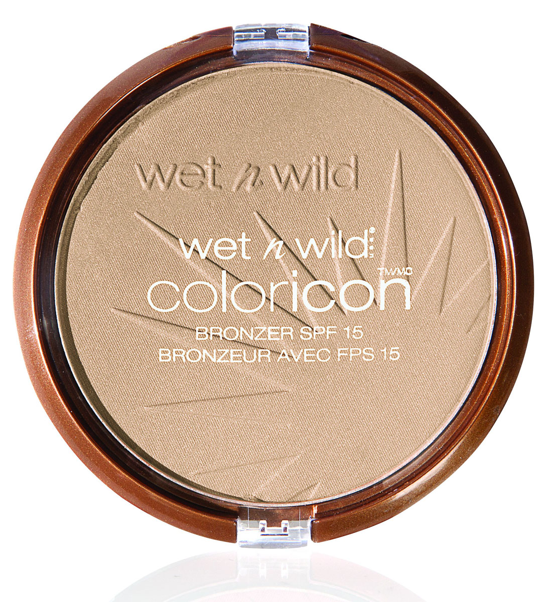 Wet n Wild Компактная Пудра Для Лица Бронзатор Color Icon Bronzer reserve your cabana 13 грE7431 Wet n Wild Компактная Пудра Для Лица Бронзатор Color Icon Bronzer reserve your cabana 13 грE7431Компактная пудра с эффектом натурального загара. Нежная текстура пудры обеспечивает легкое и быстрое нанесение, равномерное распределение на коже и потрясающий натуральный эффект. Используется для создания эффекта натурального загара на коже лица и области декольте. Прикосновение шелковистой текстуры пудры к лицу сравнимо с нежным поцелуем солнца: легко и невесомо она ложится на кожу, создавая идеально равномерный тон. Солнечный фильтр SPF* 15 защищает от солнечных лучей и прочих агрессивных факторов. Продукт прошел дерматологический контроль.