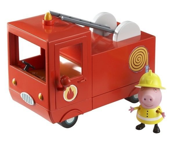 Peppa Pig Набор фигурок Пожарная машина Пеппы29371 Peppa Pig Набор фигурок Пожарная машина Пеппы29371Свинка Пеппа спешит на помощь! В защитной форме и шлеме пожарника она отважно тушит огонь и спасает своих друзей. И все это благодаря ее пожарной машине - точно такой же, как и в мультфильме! Ваш малыш хочет присоединиться к ее увлекательному занятию? Тогда игровой набор Пожарная машина Пеппы ТМ Свинка Пеппа ему поможет в этом. В комплекте 2 предмета: красная пожарная машина и фигурка Свинки Пеппы, с двигающимися ручками и ножками, которая может стоять и сидеть. В машине есть кабина с открывающимися дверками и углублениями на сидении для двух фигурок, подвижная пожарная лестница, декоративные зеркала и мигалка. С ней не страшен никакой пожар! Сюжетно- ролевая игра с этим набором активно развивает у детей воображение, координацию движений, творческое мышление и навыки общения. Игрушки выполнены из высококачественного пластика и безопасны для детского использования.