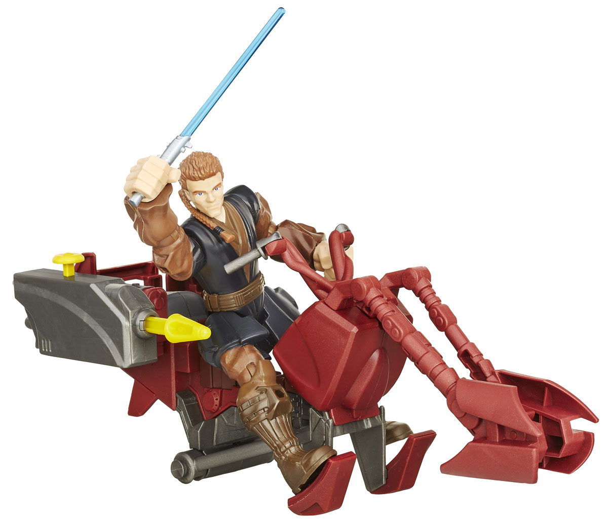 HeroMashers Фигурка сборная Лихачи Звездных войн Jedi SpeederB3831EU4_B3833 HeroMashers Фигурка сборная Лихачи Звездных войн Jedi SpeederB3831EU4_B3833Игровой набор с фигуркой создана в виде героя всеми любимой фантастической саги Звездные Войны - Jedi Speeder. Фигурка из пластика проработана до мельчайших деталей и является точной копией своего прототипа в уменьшенном размере. Конечности фигурки подвижны: поворачивается голова, сгибаются ноги и руки. Все это сделает игру реалистичной и разнообразной. Части тела могут быть отсоединены и присоединены к другим фигуркам из линейки. Такая фигурка непременно понравится поклоннику Звездных войн и станет замечательным украшением любой коллекции. В комплекте с фигуркой идет скоростной байк, оснащенный оружием.