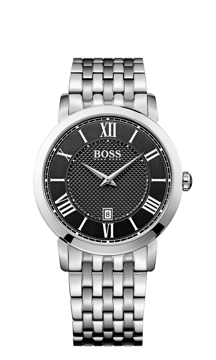 Наручные часы мужские Hugo Boss, цвет: серебристый, черный. HB1513140HB1513140 Наручные часы мужские Hugo Boss, цвет: серебристый, черный. HB1513140HB1513140Кварцевый, 2 стрелки, дата, D=42mm, нержавеющая сталь 316L , IP покрытие, минеральное стекло, браслет из нержавеющей стали, WR - 30м.