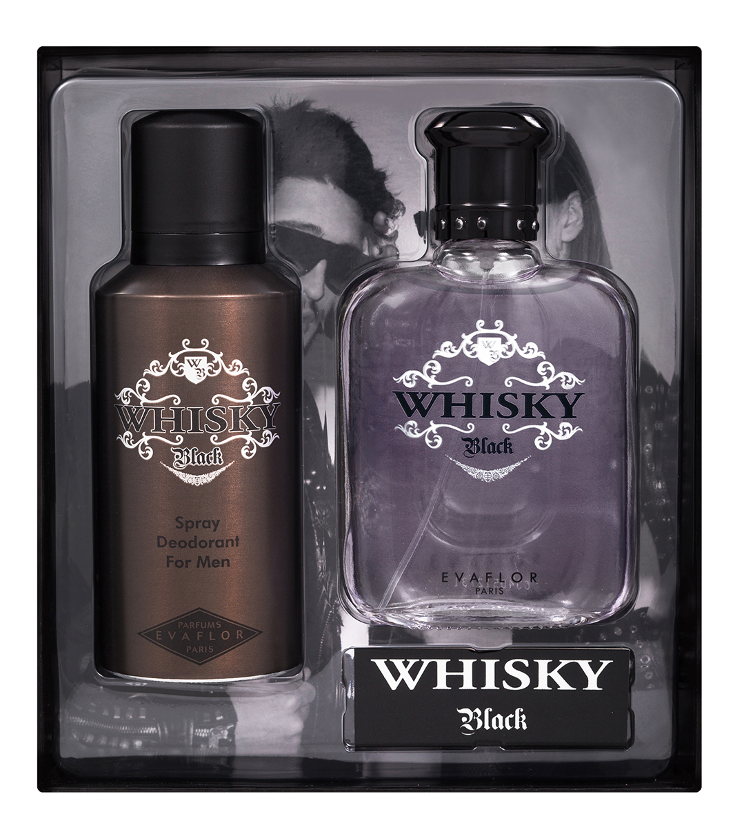 Evaflor Подарочный набор Whisky Black мужской: Туалетная вода, 100 мл , дезодорант, 150 мл42900 Evaflor Подарочный набор Whisky Black мужской: Туалетная вода, 100 мл , дезодорант, 150 мл42900Подарочный набор для мужчин : туалетная вода 100мл, парфюмированный дезодорант 150 мл.