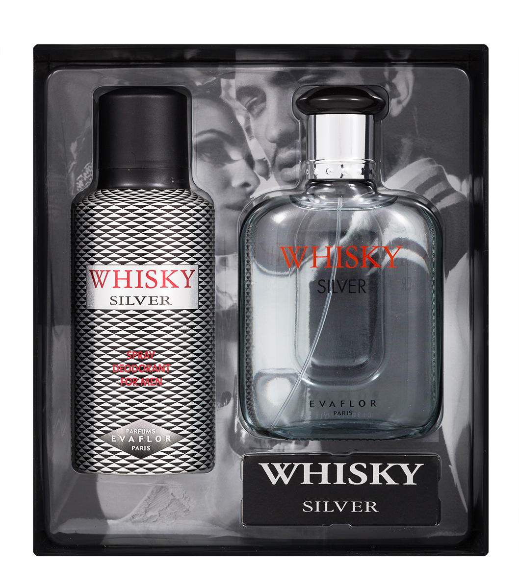 Evaflor Подарочный набор Whisky Silver мужской: Туалетная вода,100 мл , дезодорант, 150 мл42903 Evaflor Подарочный набор Whisky Silver мужской: Туалетная вода,100 мл , дезодорант, 150 мл42903Подарочный набор для мужчин : туалетная вода 100мл, парфюмированный дезодорант 150 мл.