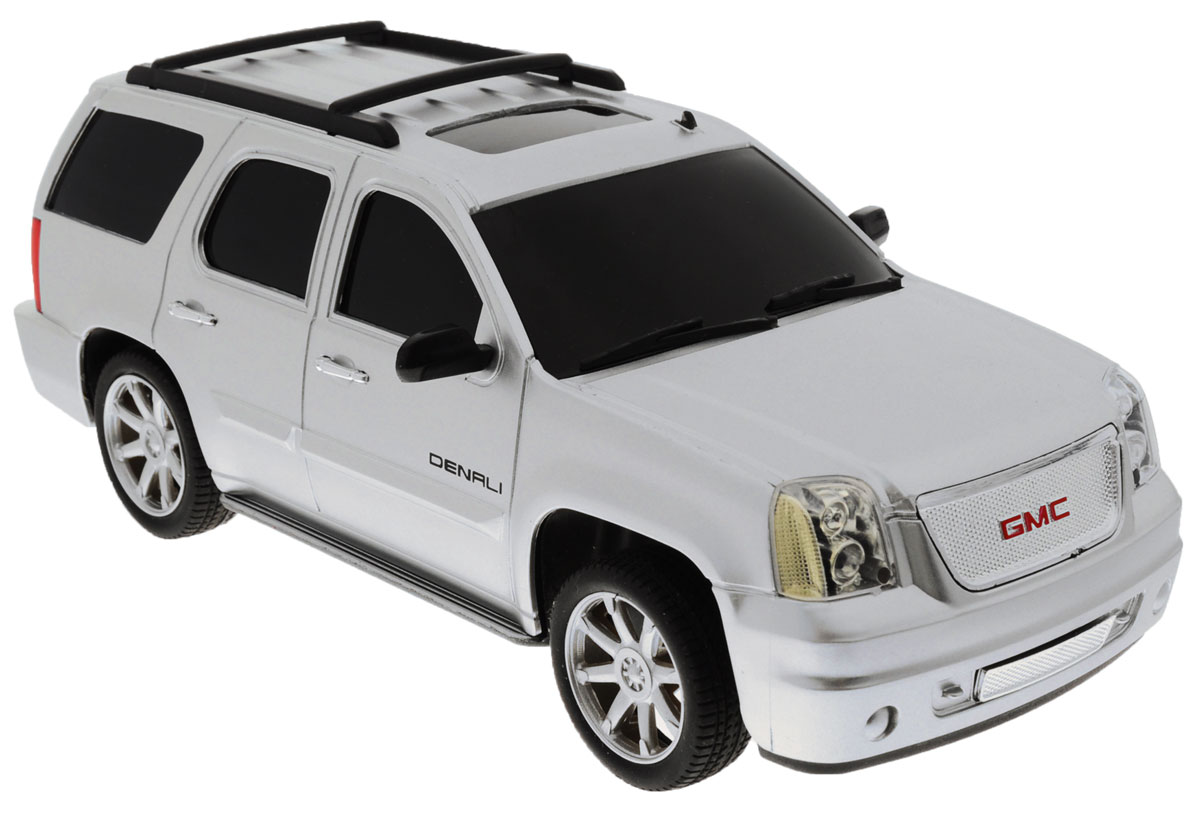 Guokai Машинка инерционная GMC Yukon-Denali цвет серебристый866-82402_серебристый Guokai Машинка инерционная GMC Yukon-Denali цвет серебристый866-82402_серебристыйИнерционная машинка Guokai GMC Yukon-Denali - это шикарная масштабная модель настоящего автомобиля c высокой степенью детализации, которая придется по вкусу как взрослому, так и ребенку. Игрушка выполнена из прочного пластика с инерционным механизмом и работает на батарейках. Модель имеет световые и звуковые эффекты. Машинка станет отличным подарком для ребенка, а также может дополнить вашу коллекцию масштабных автомобилей. Для работы игрушки необходимы 3 батарейки типа АА (товар комплектуется демонстрационными).