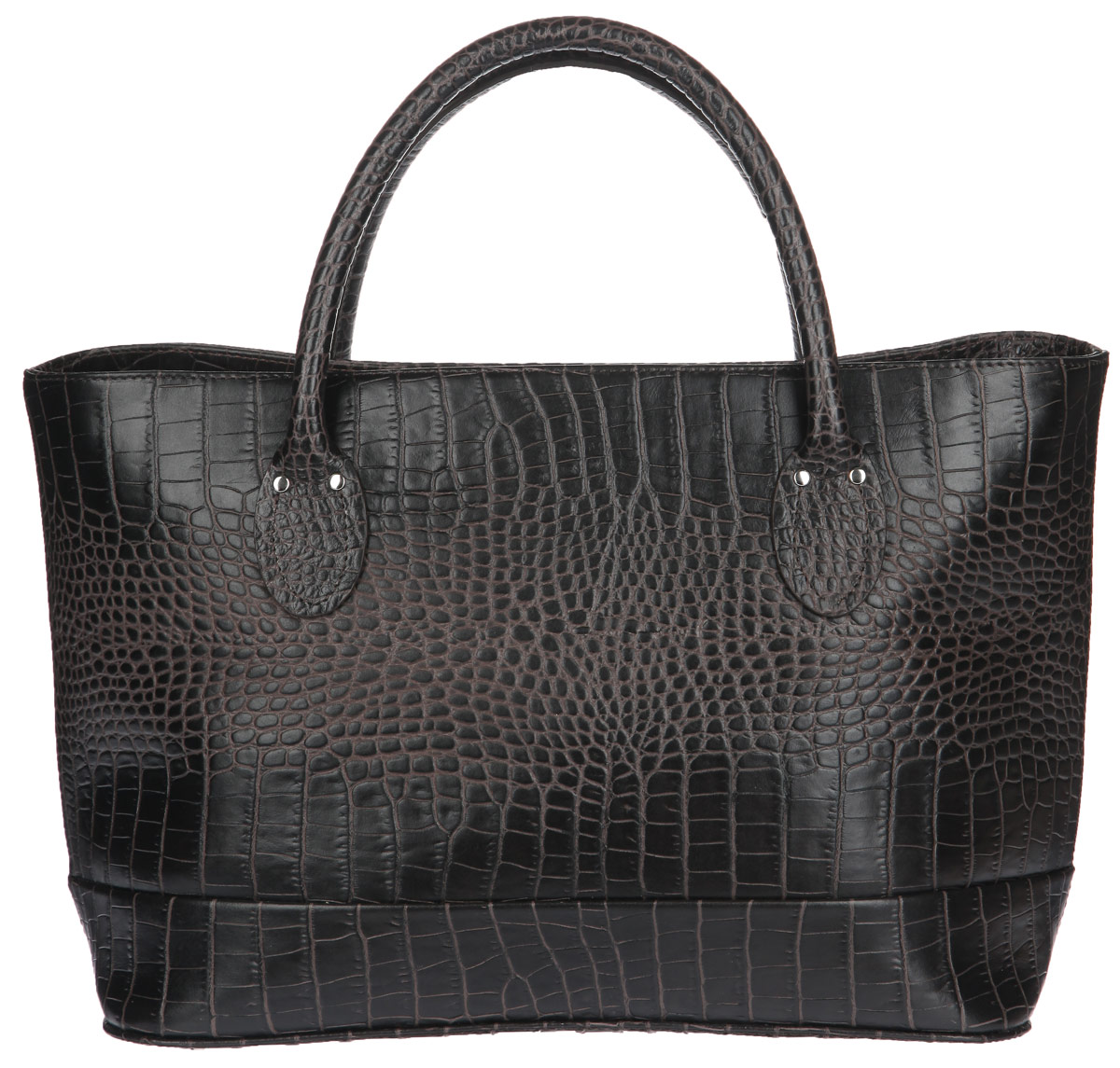 Сумка женская Fabula Croco Nile, цвет: черный. S.105.KRS.105.KR млечный лес Сумка женская Fabula Croco Nile, цвет: черный. S.105.KRS.105.KR млечный лесСтильная сумка Fabula Croco Nile выполнена из натуральной кожи с декоративным тиснением под рептилию, оформлена металлической фурнитурой. Изделие содержит одно отделение, которое закрывается на застежку-молнию. Снаружи, в стенках сумки, расположены два врезных кармана на молниях. Сумка оснащена двумя практичными ручками, которые позволят носить изделие, как в руках, так и на сгибе локтя. Ручки дополнены металлической фурнитурой. Дно сумки оснащено металлическими ножками, которые защитят изделие от преждевременных повреждений. Оригинальный аксессуар позволит вам завершить образ и быть неотразимой.