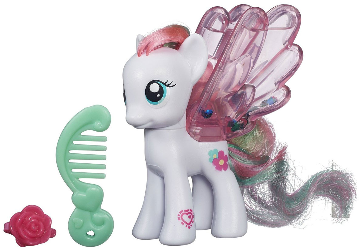 My Little Pony Фигурка Water Cuties BlossomforthB0357EU4_B3220 My Little Pony Фигурка Water Cuties BlossomforthB0357EU4_B3220Фигурка My Little Pony Water Cuties Blossomforth непременно понравится вашей малышке. Она выполнена из безопасного пластика в виде милой пони с красивыми большими глазами. Девочке непременно понравится заплетать и расчесывать роскошную гриву и хвостик пони. Голова игрушки подвижна. На спинке пони расположены большие прозрачные крылышки, заполненные жидкостью с блестками, которые красиво сверкают и переливаются. В комплект также входит расческа и заколочка для пони. Игры с такой игрушкой поспособствуют развитию у ребенка фантазии и любознательности, помогут овладеть навыками общения, воспитают чувство ответственности и заботы. Благодаря маленькому размеру фигурки ребенок сможет взять ее с собой на прогулку или в гости. Порадуйте свою малышку таким замечательным подарком!