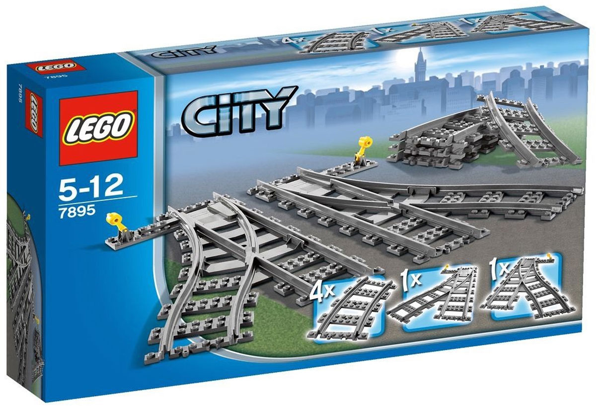 LEGO City Конструктор Железнодорожные стрелки 78957895 LEGO City Конструктор Железнодорожные стрелки 78957895Эти железнодорожные стрелки и рельсы помогут вашему ребенку изменить и увеличить траекторию уже имеющейся у него железной дороги из серии City. Железные дороги позволяют ребенку не только получать удовольствие от игры, но и развивать пространственное воображение, мелкую моторику и координацию движений. Конструктор включает 4 поворотные секции и 2 железнодорожные стрелки для переключения движения направо и налево. В процессе игры с конструкторами Lego дети приобретают и постигают такие необходимые навыки как познание, творчество, воображение. Обычные наблюдения за детьми показывают, что единственное, чему они с удовольствием посвящают время - это игры. Игра - это состояние души, это веселый опыт познания реальности. Играя, дети создают собственные миры, осваивают их, восстанавливают прошедшие и будущие события через понарошку, а, познавая, приобретают знания и умения. Фантазия ребенка безгранична, беря свое начало в детстве, она позволяет ребенку учиться представлять в уме,...