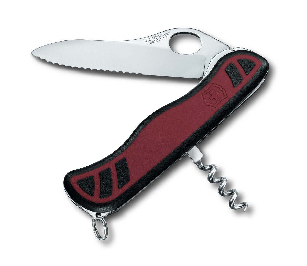 Нож перочинный Victorinox Sentinel One Hand, цвет: черный, красный, 3 функции, 11,1 см0.8321.MWC Нож перочинный Victorinox Sentinel One Hand, цвет: черный, красный, 3 функции, 11,1 см0.8321.MWCЛезвие перочинного складного ножа Victorinox Sentinel One Hand изготовлено из высококачественной нержавеющей стали. Ручка, выполненная из прочного пластика с резиновой вставкой, обеспечивает надежный и удобный хват. Хорошее качество, надежный долговечный материал и эргономичная рукоятка - что может быть удобнее на природе или на пикнике! Функции ножа: Фиксирующееся лезвие с петлей для открывания одной рукой и серейторной заточкой. Штопор. Кольцо для ключей. Длина ножа в сложенном виде: 11,1 см. Длина ножа в разложенном виде: 19,5 см.