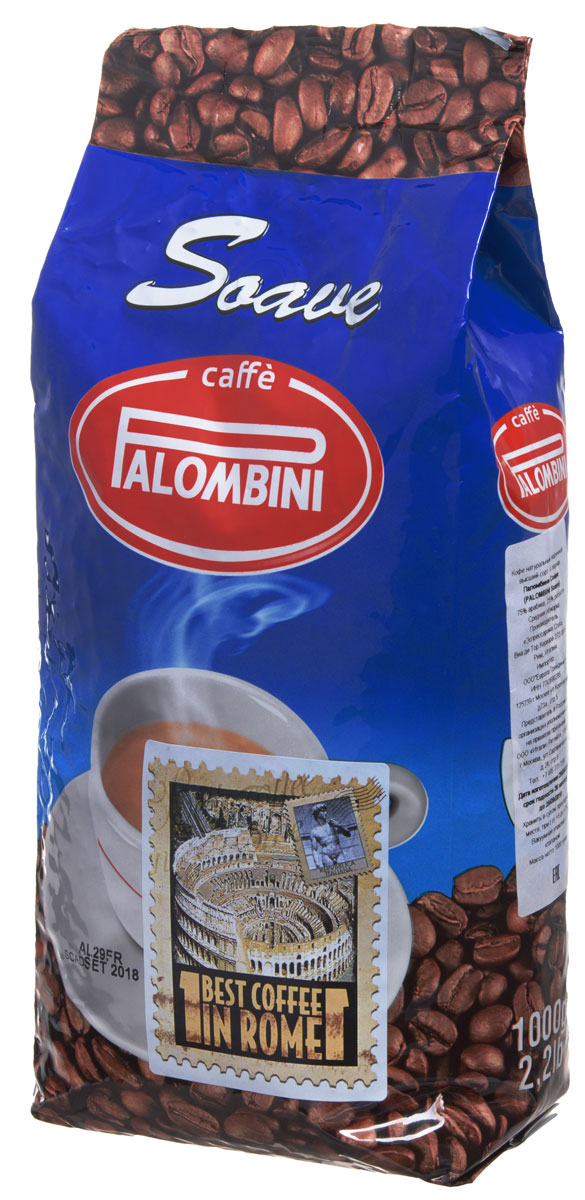 Palombini Soave кофе в зернах, 1 кг8009785305005_новый дизайн Palombini Soave кофе в зернах, 1 кг8009785305005_новый дизайнНатуральный жареный кофе высшего сорта Palombini Soave в зернах. Исключительный аромат и запоминающийся вкус. Рекомендуется для приготовления в домашних условиях. Состав смеси: 75% арабика, 25% робуста.