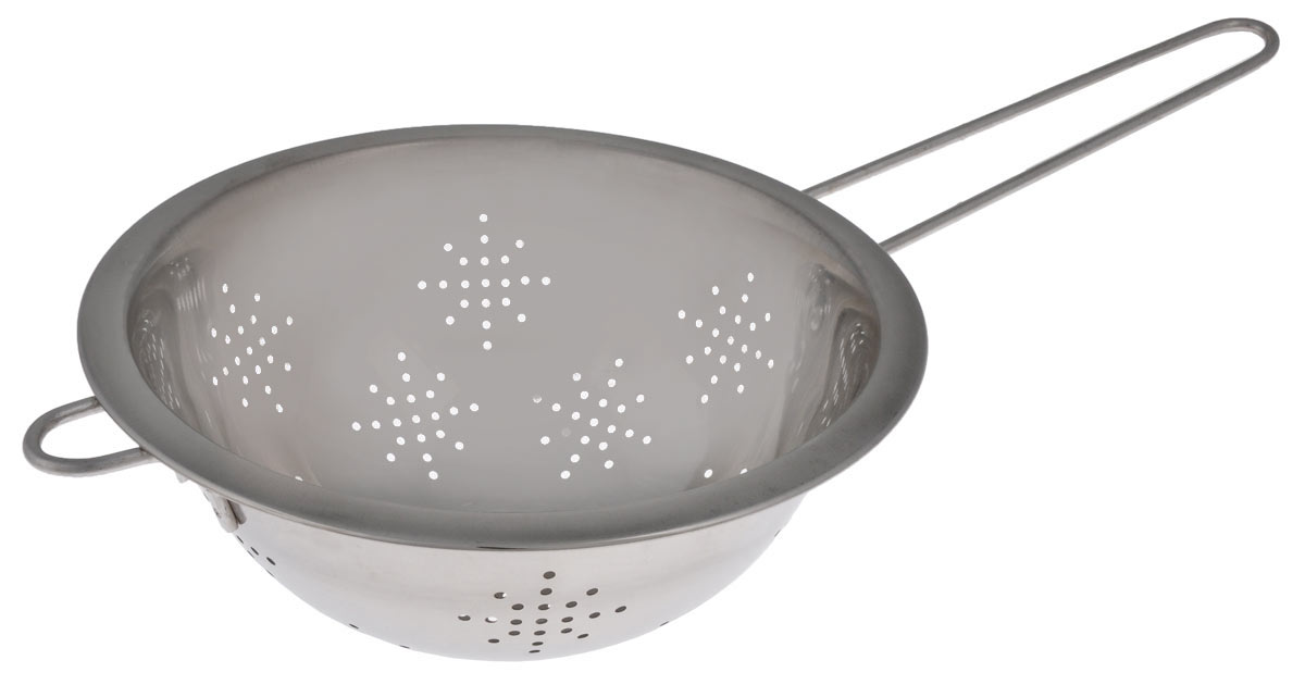 Дуршлаг Miolla, с ручкой, диаметр 20 см11702-20 Дуршлаг Miolla, с ручкой, диаметр 20 см11702-20Дуршлаг с ручкой Miolla изготовлен из коррозионностойкой стали. Дуршлаг - это один из основных предметов, которые имеются у каждой хозяйки на кухне. Используется при приготовлении макаронных изделий, в процессе варки картофеля, а также некоторых видов круп, при мытье грибов, фруктов, ягод и овощей. Практичная и удобная конструкция кухонного приспособления позволяет тщательно промывать под водой даже самые мелкие ингредиенты. Не мыть в посудомоечной машине. Не использовать в микроволновой печи, духовке.