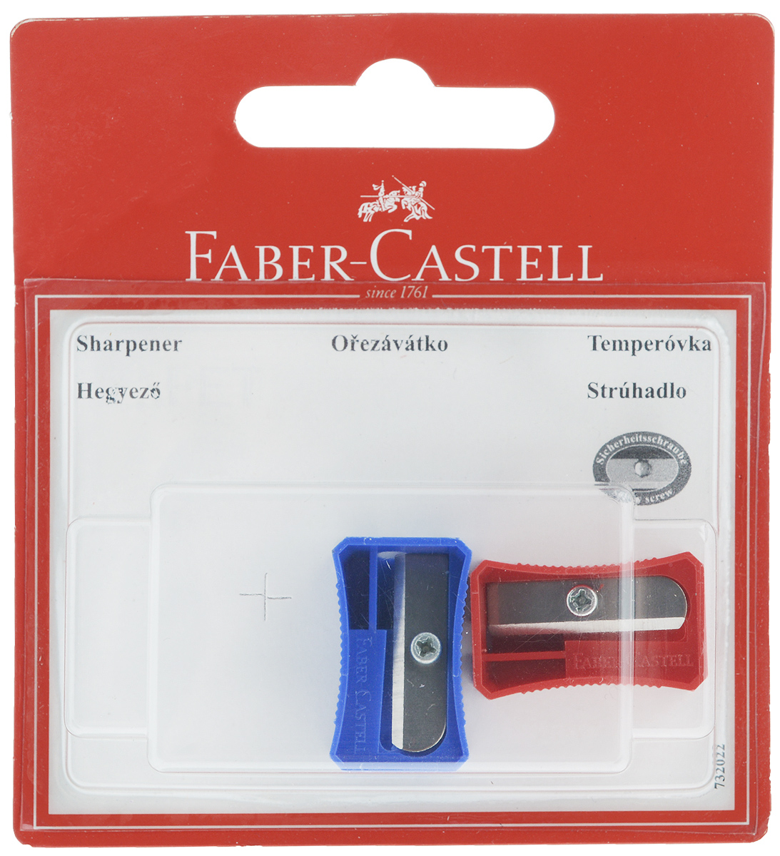 Faber-Castell Точилка цвет синий красный 2 шт263221_синий, красный Faber-Castell Точилка цвет синий красный 2 шт263221_синий, красныйНабор точилок Faber-Castell предназначен для затачивания классических простых и цветных карандашей. В наборе две точилки из прочного пластика с рифленой областью захвата. Острые стальные лезвия обеспечивают высококачественную и точную заточку деревянных карандашей.