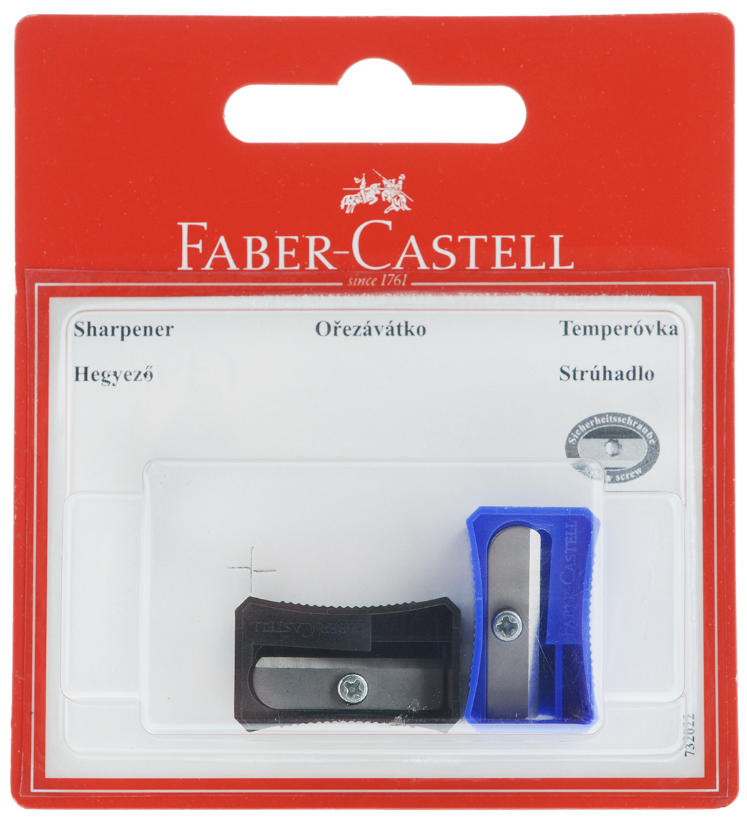 Faber-Castell Точилка цвет синий черный 2 шт263221_черный, синий Faber-Castell Точилка цвет синий черный 2 шт263221_черный, синийНабор точилок Faber-Castell предназначен для затачивания классических простых и цветных карандашей. В наборе две точилки из прочного пластика с рифленой областью захвата. Острые стальные лезвия обеспечивают высококачественную и точную заточку деревянных карандашей.