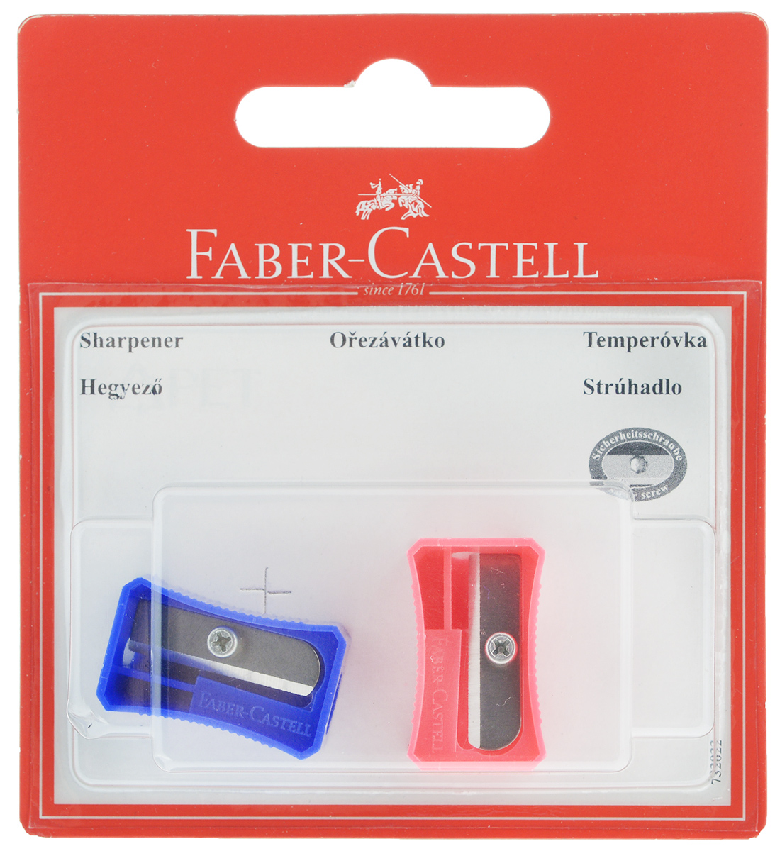 Faber-Castell Точилка цвет синий розовый 2 шт263221_синий, розовый Faber-Castell Точилка цвет синий розовый 2 шт263221_синий, розовыйНабор точилок Faber-Castell предназначен для затачивания классических простых и цветных карандашей. В наборе две точилки из прочного пластика с рифленой областью захвата. Острые стальные лезвия обеспечивают высококачественную и точную заточку деревянных карандашей.