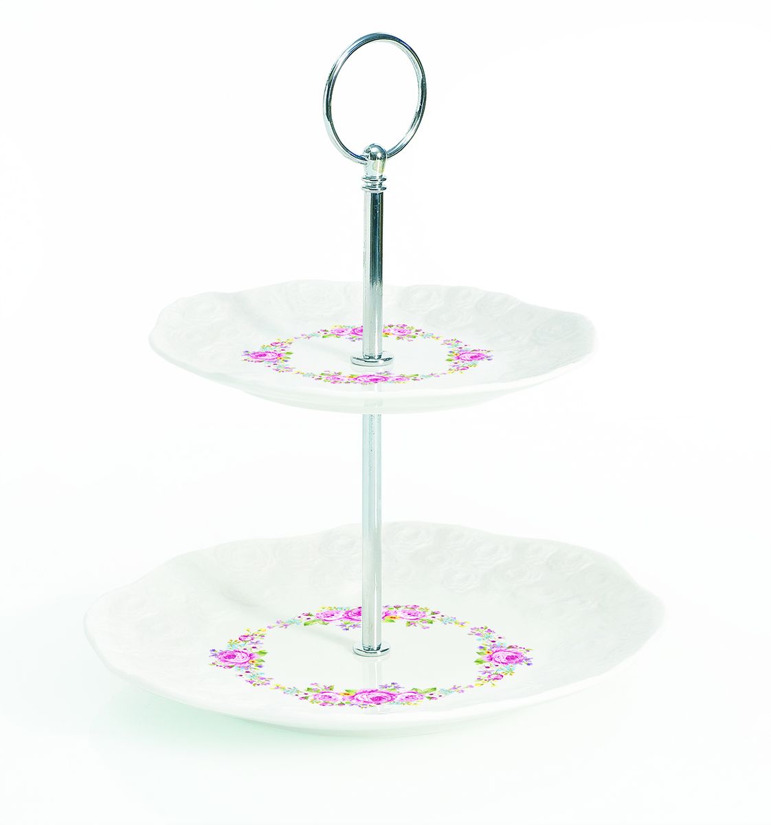 Фруктовница Nuova R2S Jardin de roses. Сад роз, двухъярусная1258DERO Фруктовница Nuova R2S Jardin de roses. Сад роз, двухъярусная1258DEROДвухъярусная фруктовница Nuova R2S Jardin de roses. Сад роз выполнена из высококачественного фарфора в виде двух блюд на изящной ножке и оснащена ручкой для удобной переноски. Изделие оформлено изображением цветов и имеет изысканный внешний вид. Фруктовница Nuova R2S Jardin de roses. Сад роз станет идеальным украшением любой кухни или прекрасным подарком для вас и ваших близких. Диаметр большого блюда (по верхнему краю): 20 см. Диаметр малого блюда (по верхнему краю): 15,5 см. Общая высота фруктовницы (в собранном виде): 23,5 см.