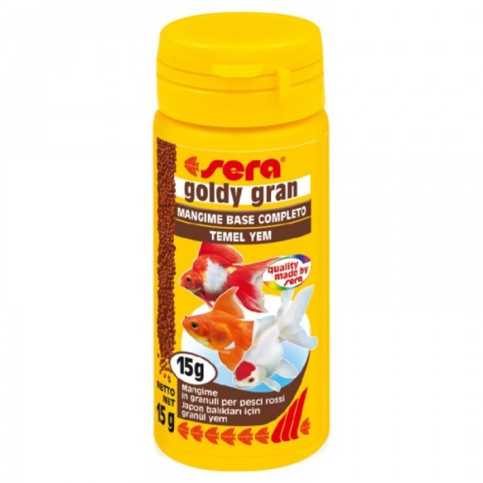 Sera Goldy Gran Корм для золотых рыбок, гранулы 50мл21849 Sera Goldy Gran Корм для золотых рыбок, гранулы 50мл21849Sera goldy gran- это питательный и легко усваиваемый гранулированный корм для всех декоративных холодноводных рыб.