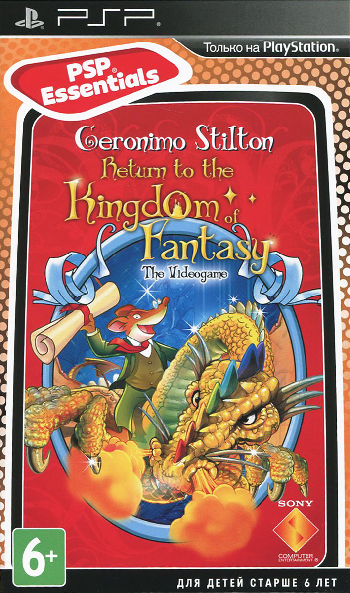 Geronimo Stilton: Return to the Kingdom of Fantasy (Essentials) Geronimo Stilton: Return to the Kingdom of Fantasy (Essentials)В ту ночь над Мышенцией бушевала особенно сильная гроза. Джеронимо Стилтон работал за компьютером, когда услышал какой-то сильный грохот. Поднявшись на чердак, он увидел, что в окно бьет широкий луч яркого света. Свет освещает красивую шкатулку, а за ней видна сотканная из золотой пыли лестница. Джеронимо Стилтон поднимается по лестнице, добирается до большой золотой двери и открывает ее. Он оказывается в потрясающе красивой алмазной пещере. Здесь его ждет лягушонок по имени Scribblehopper, который мечтает написать книгу о фантастических приключениях Джеронимо Стилтона в мире магии, драконов и битв на мечах. Scribblehopper открывает шкатулку, найденную Джеронимо. Внутри оказывается свиток с посланием королевы фей, которую зовут Цветочек. Она в большой опасности, и только Джеронимо Стилтон – лучший из грызунов Мышенции – может спасти ее от ужасной участи. Но для этого придется отправиться в далекое путешествие... Так начинается ваше приключение в игре Geronimo Stilton:...