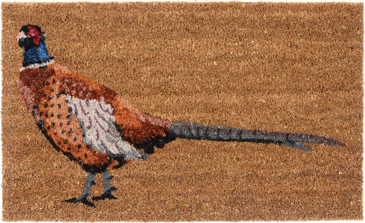Коврик придверный Gardman Pheasant, 45 см х 75 см82667 Коврик придверный Gardman Pheasant, 45 см х 75 см82667Придверный коврик Gardman Pheasant, изготовленный из кокосового волокна с основой из ПВХ, имеет жесткий ворс. Коврик оформлен изящным изображением фазана. Его можно использовать отдельно либо с рамкой на резиновой основе для сменных ковриков. Устойчив к любым погодным условиям. Отличается прочностью и долгим сроком службы. Такой коврик прекрасно дополнит интерьер прихожей и надежно защитит помещение от уличной пыли и грязи.