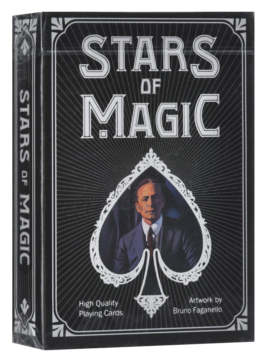 Игральные карты Bicycle Stars of Magic, цвет: черныйК-557 Игральные карты Bicycle Stars of Magic, цвет: черныйК-557В честь 26-ого чемпионата мира по фокусам, который проводился в Римини в 2015 году, выпущена колода карт Bicycle Stars of Magic. Карты выполнены из высококачественного картона и оформлены изображениями известнейших фокусников всех времен: Джузеппе Пинетти, Гарри Гудини, Гарри Келлар, Чунг Линг и других. Карты превосходно подойдут как для игры, так и для личной коллекции.