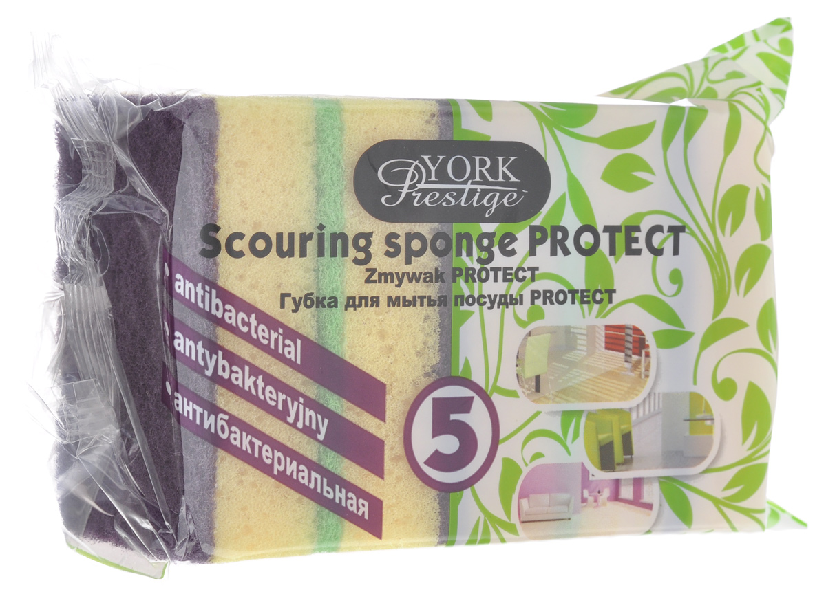 Губки для мытья посуды York Protect, антибактериальные, 5 шт3404 Губки для мытья посуды York Protect, антибактериальные, 5 шт3404Антибактериальные губки для мытья посуды York Protect идеально чистят даже самые деликатные поверхности! Выполнены из высококачественного сложного полимера. Современный чистящий слой полностью удаляет сильные загрязнения. Антибактериальные свойства губки не позволяют накапливаться и размножаться бактериям. Губки York Protect сохраняют чистоту и свежесть даже после многократного применения.