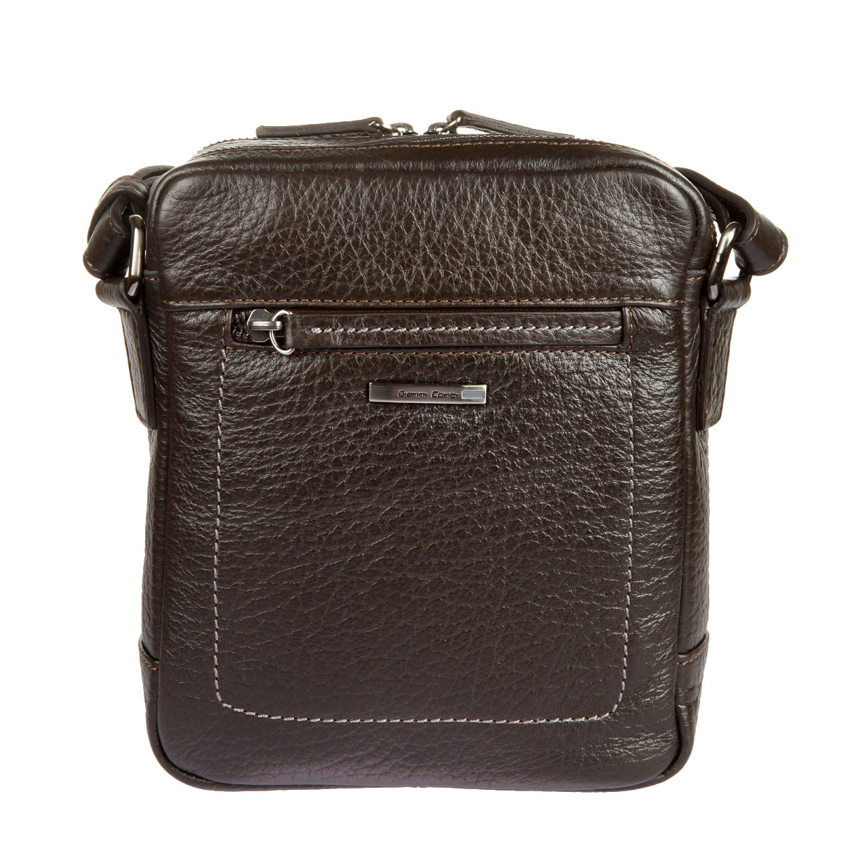 Сумка-планшет мужская Gianni Conti, цвет: темно-коричневый. 15423821542382 dark brown Сумка-планшет мужская Gianni Conti, цвет: темно-коричневый. 15423821542382 dark brownСтильная мужская сумка-планшет Gianni Conti выполнена из натуральной кожи с фактурным тиснением. Изделие содержит два отделения, которые закрываются на застежки-молнии. Внутри одного из отделений находится прорезной карман на застежке-молнии и накладной открытый карман, в другом - карман для планшета. Снаружи, на передней и задней стенках расположены прорезные карманы на застежках-молниях. Сумка оснащена плечевым ремнем, регулируемой длины. Сумка упакована в фирменный чехол. Практичная сумка-планшет станет стильным аксессуаром, идеально подходящим вашему образу.