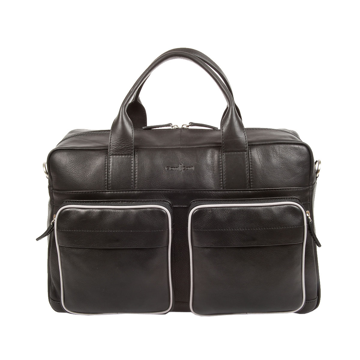 Сумка мужская Gianni Conti, цвет: черный. 17512781751278 black grey Сумка мужская Gianni Conti, цвет: черный. 17512781751278 black greyСтильная мужская сумка Gianni Conti выполнена из натуральной кожи. Изделие имеет одно основное отделение, которое закрывается на застежку-молнию. Внутри имеются два открытых накладных кармана, держатель для авторучки, мягкий карман для планшета, который закрывается на хлястик с липучкой и прорезной карман на застежке-молнии. Снаружи, на передней стенке имеются два накладных кармана на застежках-молниях и два накладных кармана на магнитах. На задней стенке расположен прорезной карман на застежке- молнии. Модель оснащена двумя удобными ручками. В комплект входит съемный текстильный плечевой ремень, который регулируется по длине. Основание защищено от повреждений металлическими ножками. Сумка упакована в фирменный чехол. Роскошная сумка внесет элегантные нотки в ваш образ и подчеркнет ваше отменное чувство стиля.