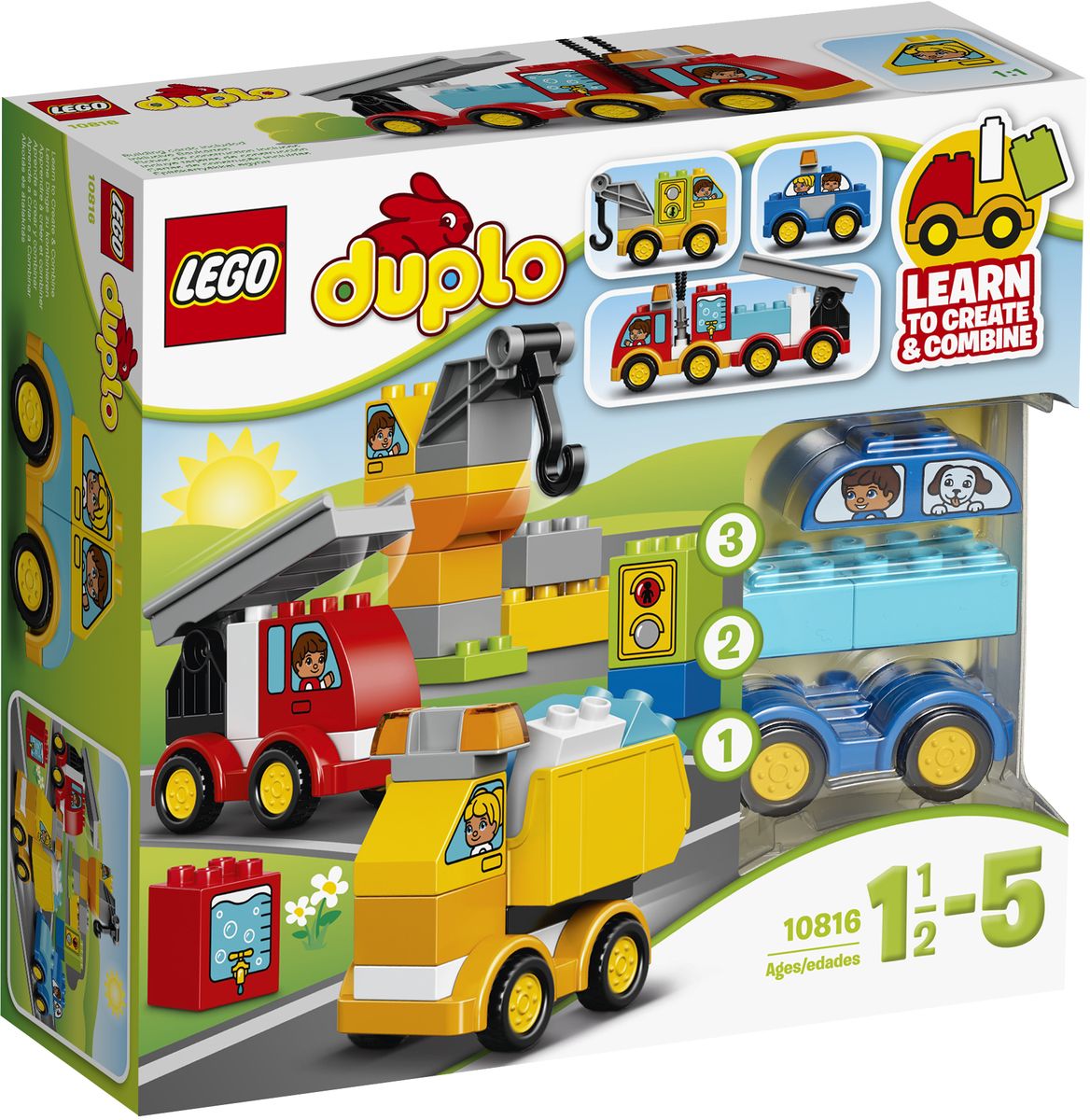 LEGO DUPLO Конструктор Мои первые машинки 1081610816 LEGO DUPLO Конструктор Мои первые машинки 1081610816С помощью конструктора LEGO DUPLO Мои первые машинки малыши будут учиться комбинировать колёсную базу и красочные кубики для создания автомобилей всех форм и размеров. Этот вдохновляющий набор предлагает бесконечные варианты для творчества и создания историй. Тут есть декорированные кубики и строительные карточки, которые помогут придумывать новые идеи. Крупные кубики LEGO DUPLO специально разработаны безопасными и удобными для маленьких ручек. В процессе игры с конструкторами LEGO дети приобретают и постигают такие необходимые навыки как познание, творчество, воображение. Обычные наблюдения за детьми показывают, что единственное, чему они с удовольствием посвящают время, - это игры. Игра - это состояние души, это веселый опыт познания реальности. Играя, дети создают собственные миры, осваивают их, а познавая - приобретают знания и умения. Фантазия ребенка безгранична, беря свое начало в детстве, она позволяет ребенку учиться представлять в уме, она...
