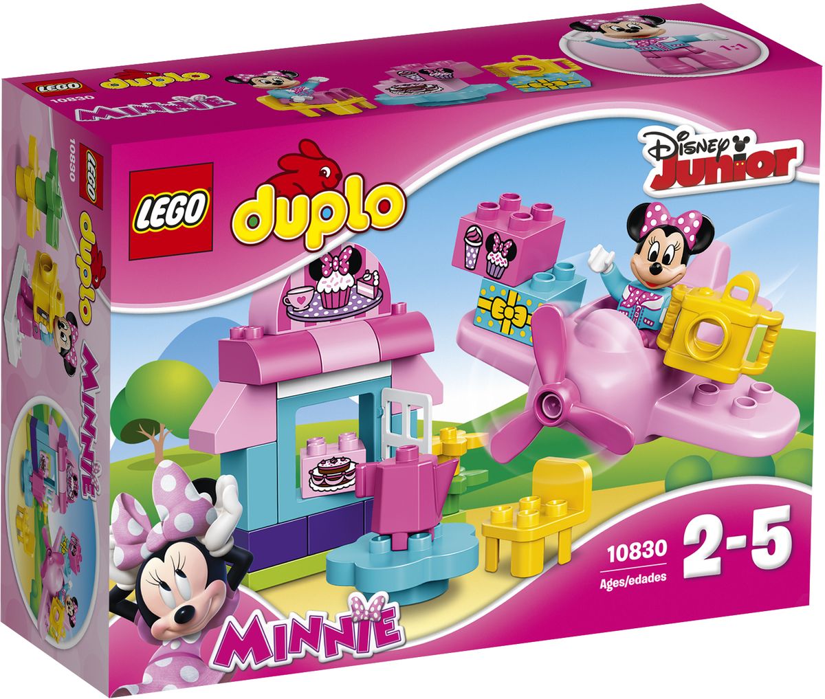 LEGO DUPLO Конструктор Кафе Минни 1083010830 LEGO DUPLO Конструктор Кафе Минни 1083010830Конструктор LEGO DUPLO Кафе Минни приведет в восторг любую девочку, ведь все дети обожают знаменитые конструкторы LEGO. Конструктор содержит 27 пластиковых элементов. Маленьким поклонникам Disney понравится играть в милом кафе Минни! С элементами LEGO DUPLO, разработанными специально для начинающих строителей, так легко собрать свою историю. В набор входят стол и стул с чайником для ролевой игры, а также розовый самолет для доставки с вращающимся пропеллером. Специальные кубики, украшенные как торт, кексы и подарок, помогут юным игрокам придумать свои собственные истории. В набор входит фигурка Минни Маус. Все элементы набора выполнены из безопасного пластика и имеют увеличенные размеры, специально для маленьких детских пальчиков. Игры с конструкторами помогут ребенку развить воображение, внимательность, пространственное мышление и творческие способности. Такой конструктор надолго займет внимание малышки и непременно станет ее любимой игрушкой....