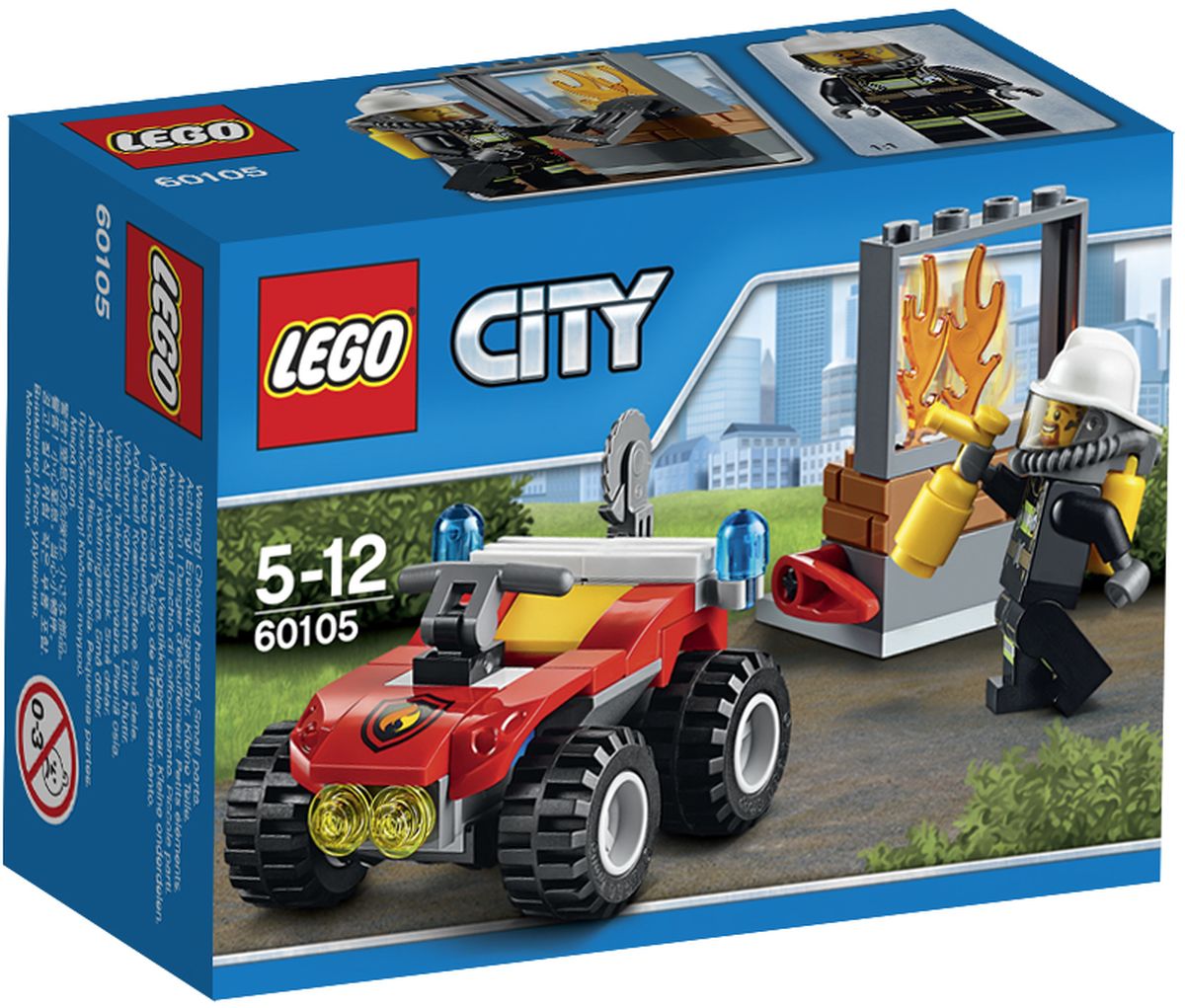 LEGO City Конструктор Пожарный квадроцикл 6010560105 LEGO City Конструктор Пожарный квадроцикл 6010560105Конструктор Lego City Пожарный квадроцикл приведет в восторг любого ребенка, ведь все дети обожают знаменитые конструкторы Lego. Конструктор содержит 64 пластиковых элемента, с помощью которых малыш сможет собрать небольшую сценку из жизни Города Lego. Прыгай в кабину пожарного квадроцикла и спеши на помощь! Используй огнетушитель в задней части вездехода, чтобы потушить огонь. Вырежи окно с помощью пилы и осмотри место пожара. Потуши огонь и стань героем-пожарным в Lego City! В комплект входят фигурка пожарного, элементы для сборки пожарной машины, а также дополнительные аксессуары, которые разнообразят игру. Игры с конструкторами помогут ребенку развить воображение, внимательность, пространственное мышление и творческие способности. Такой конструктор надолго займет внимание малыша и непременно станет его любимой игрушкой.