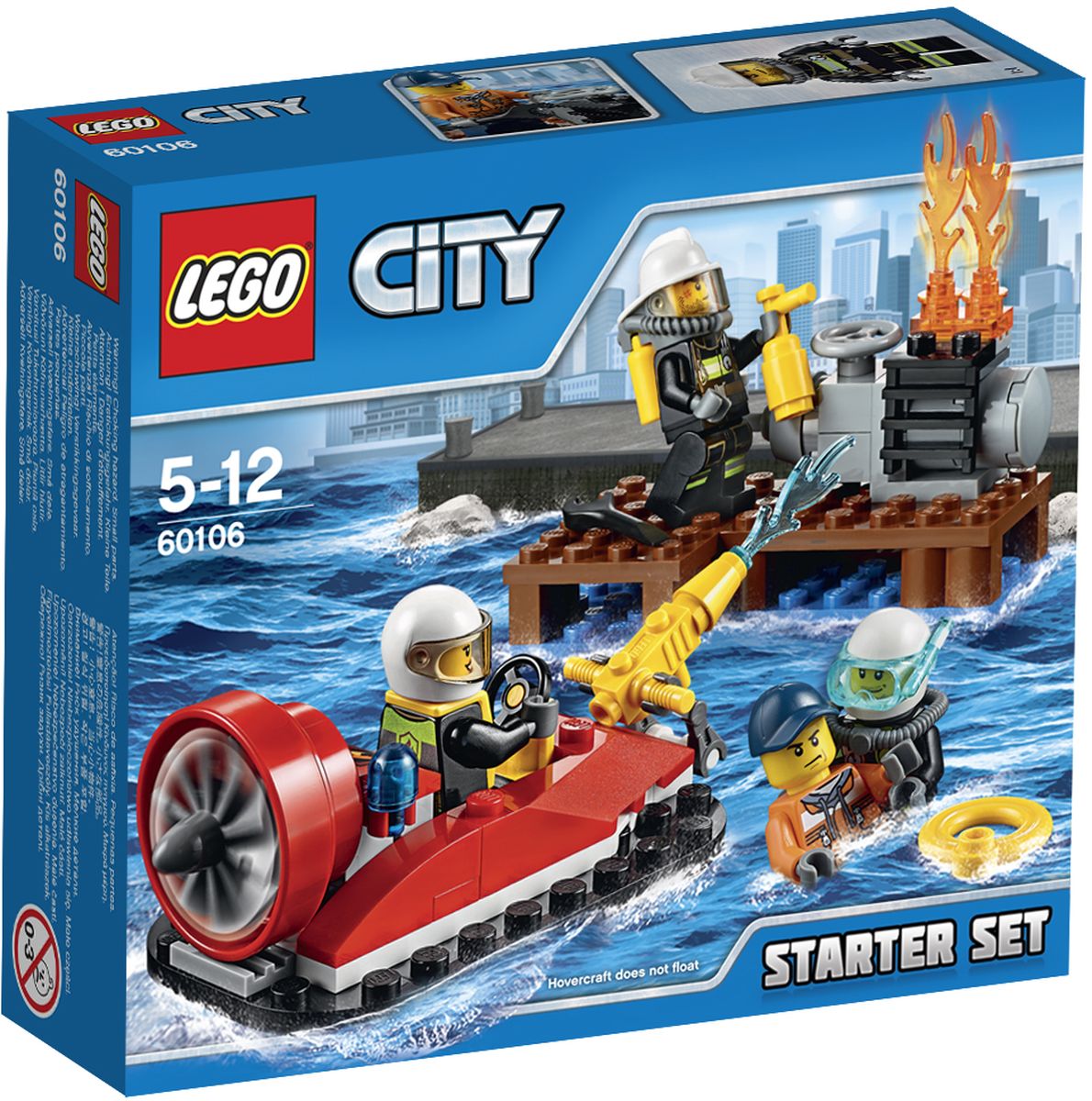 LEGO City Конструктор Пожарная охрана 6010660106 LEGO City Конструктор Пожарная охрана 6010660106Гони пожарный корабль на воздушной подушке на пирс и потуши огонь! Отправь водолаза в воду, чтобы спасти докера, а затем помоги другим пожарным потушить пламя в моторном отделе. Потуши огонь на пирсе и стань героем-пожарным в LEGO City! Набор для начинающих LEGO City Пожарная охрана - это один из самых увлекательнейших и веселых способов времяпрепровождения. Ребенок сможет часами играть с конструктором, придумывая различные ситуации и истории. В набор также входят 4 мини-фигурки: 3 пожарных и рабочего дока. В процессе игры с конструкторами LEGO дети приобретают и постигают такие необходимые навыки как познание, творчество, воображение. Обычные наблюдения за детьми показывают, что единственное, чему они с удовольствием посвящают время, - это игры. Игра - это состояние души, это веселый опыт познания реальности. Играя, дети создают собственные миры, осваивают их, а познавая - приобретают знания и умения. Фантазия ребенка безгранична, беря свое начало в детстве,...
