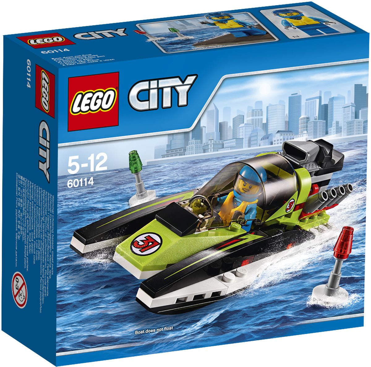 LEGO City Конструктор Гоночный катер 6011460114 LEGO City Конструктор Гоночный катер 6011460114Конструктор Lego City Гоночный катер приведет в восторг любого ребенка, ведь все дети обожают знаменитые конструкторы Lego. Конструктор содержит 95 пластиковых элементов, с помощью которых малыш сможет собрать небольшую сценку из жизни Города Lego. Заводи мотор гоночного катера и готовься к большой гонке. Мчись по воде как можно быстрее, но следи за тем, чтобы не вылететь за буйки. Гони к победе в Lego City! В комплект входят фигурка капитана, элементы для сборки гоночного катера, а также дополнительные аксессуары, которые разнообразят игру. Игры с конструкторами помогут ребенку развить воображение, внимательность, пространственное мышление и творческие способности. Такой конструктор надолго займет внимание малыша и непременно станет его любимой игрушкой.