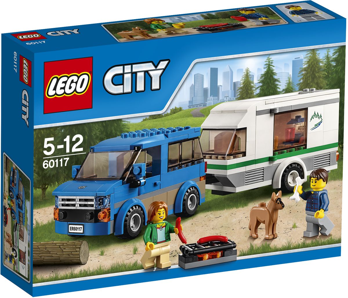 LEGO City Конструктор Фургон и дом на колесах 6011760117 LEGO City Конструктор Фургон и дом на колесах 6011760117Конструктор Lego City Фургон и дом на колесах приведет в восторг любого ребенка, ведь все дети обожают знаменитые конструкторы Lego. Конструктор содержит 250 пластиковых элементов, с помощью которых малыш сможет собрать небольшую сценку из жизни Города Lego. Готовься к отпуску! Упакуй гриль и еду и не забудь косточку для собаки. Бери кофеварку и отправляйся в лагерь для туристов в фургоне с домом на колёсах. Припаркуй фургон и можешь отдыхать. Летний кемпинг в Lego City великолепен! В комплекте: элементы для сборки фургона и прицепного дома на колесах, фигурки двух человечков и собаки, а также дополнительные аксессуары, которые разнообразят игру. Дом на колесах раскрывается, а внутри достаточно места, чтобы поместить туда фигурку. Игры с конструкторами помогут ребенку развить воображение, внимательность, пространственное мышление и творческие способности. Такой конструктор надолго займет внимание малыша и непременно станет его любимой игрушкой.
