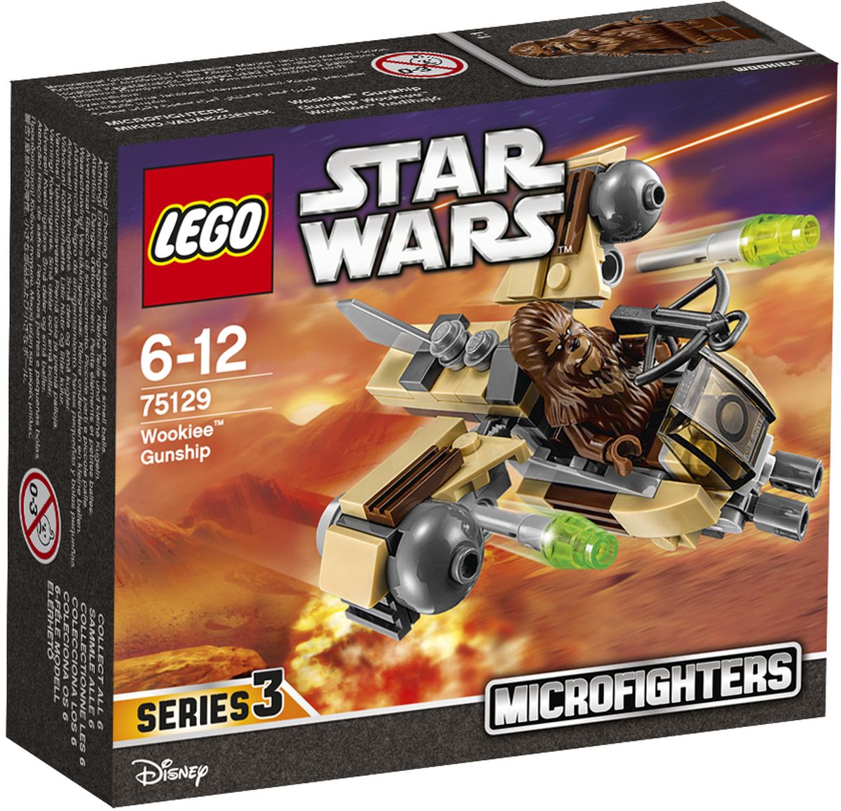 LEGO Star Wars Конструктор Боевой корабль Вуки 7512975129 LEGO Star Wars Конструктор Боевой корабль Вуки 7512975129Конструктор Lego Star Wars Боевой корабль Вуки приведет в восторг любого поклонника знаменитой космической саги Звездные войны. Конструктор содержит 84 пластиковых элемента, с помощью которых вы сможете собрать оригинальную боевую машину из вселенной Звездных войн. Когда вторгаются вражеские силы, самое время вызвать боевой миникорабль Вуки. Посадите Вуки в кабину, зарядите ракеты и спешите в бой! Все элементы набора выполнены из прочного безопасного пластика. Корабль стреляет небольшими снарядами, входящими в набор. Также в набор входит фигурка пилота-вуки Игры с конструкторами помогут ребенку развить воображение, внимательность, пространственное мышление и творческие способности. Такой конструктор надолго займет внимание малыша и непременно станет его любимой игрушкой.